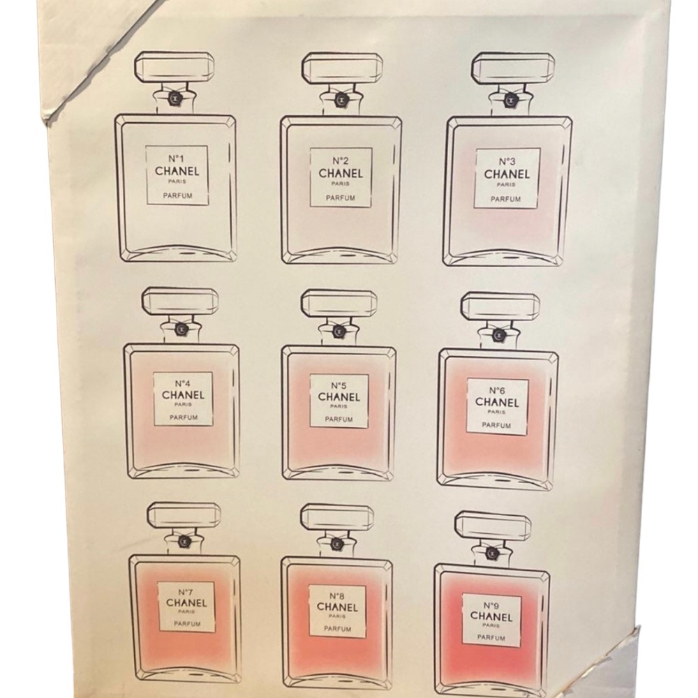 NWT Chanel Light Pink/ White Repetitive Perfume Bottle Canvas Print